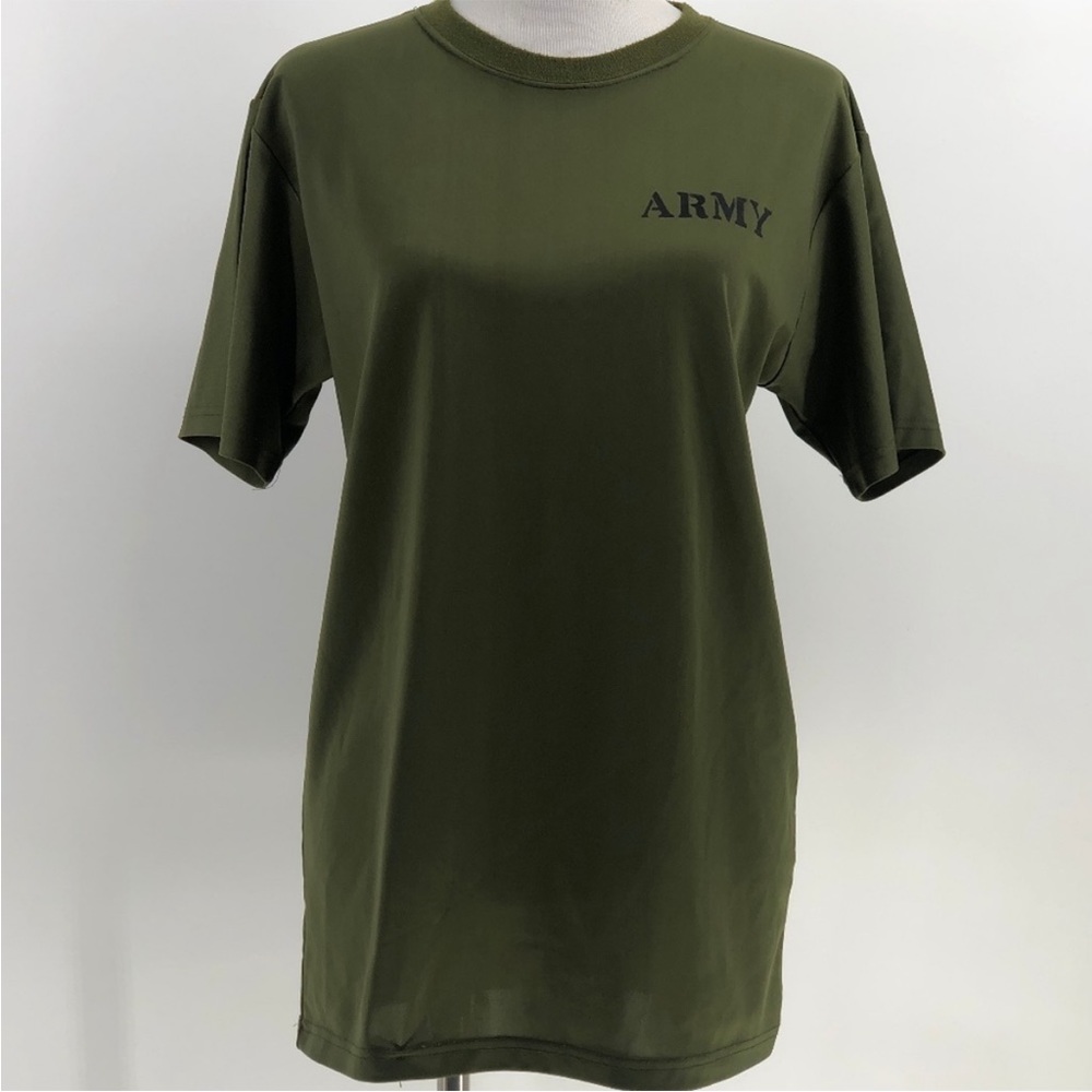 ARMY decal graphic print short sleeve soft silky army green t-shirt